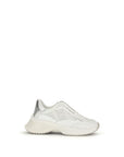 PINKO White Calf Leather Bos Taurus Chunky Sneakers