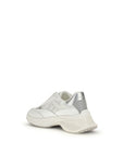 PINKO White Calf Leather Bos Taurus Chunky Sneakers