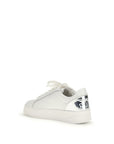 PINKO White Calf Leather Bos Taurus Low Top Sneakers