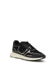PINKO Black Calf Leather Bos Taurus Athletic Sneakers
