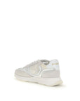 PINKO White Calf Leather Bos Taurus Athletic Sneakers