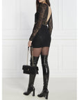 Patrizia Pepe Black Nylon Cocktail Dress