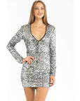 Patrizia Pepe Silver Polyester Cocktail Dress