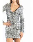 Patrizia Pepe Silver Polyester Cocktail Dress