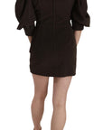 Dolce & Gabbana Brown Corduroy Bodycon Cotton Mini Dress