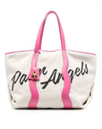 Palm Angels White Canvas Tote Bag