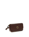 PINKO Brown Calf Leather Bos Taurus Shoulder Bag