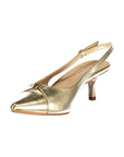 Twinset Gold Leather Women's Sandal
