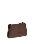 PINKO Brown Calf Leather Bos Taurus Shoulder Bag