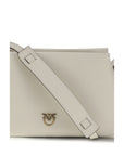 PINKO White Calf Leather Bos Taurus Shoulder Bag