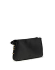 PINKO Black Calf Leather Bos Taurus Shoulder Bag