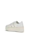 Valentino Garavani White Calf Leather Bos Taurus Platform Sneakers