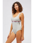 Moschino Gray Cotton Bodysuit