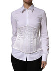Dolce & Gabbana White Polyamide Waist Cincher Bustier Corset Top