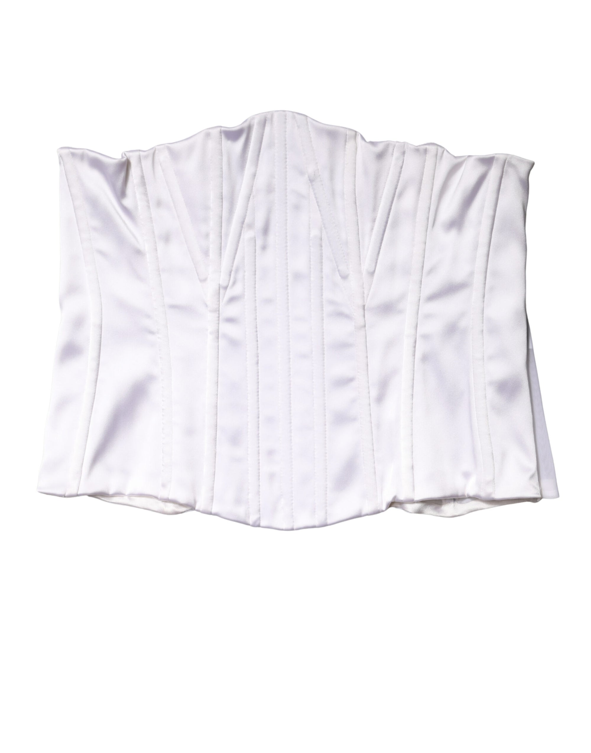 Dolce &amp; Gabbana White Polyamide Waist Cincher Bustier Corset Top