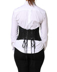 Dolce & Gabbana Black Polyester LaceUp Waist Cincher Corset Top