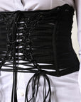 Dolce & Gabbana Black Polyester LaceUp Waist Cincher Corset Top