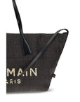 Balmain Black Raffia Shoulder Bag