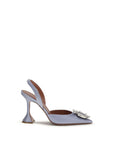 Amina Muaddi Purple Silk High Heel Pumps