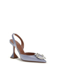 Amina Muaddi Purple Silk High Heel Pumps