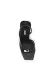 LE SILLA Black Calf Leather Bos Taurus Stiletto Heel Sandals