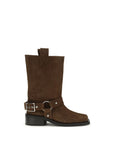 Ganni Brown Recycled Leather Lace-Up Boots