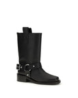 Ganni Black Calf Leather Bos Taurus Flat Boots