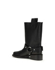 Ganni Black Calf Leather Bos Taurus Flat Boots