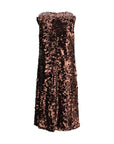 Ganni Brown Recycled Polyester Cocktail Dress