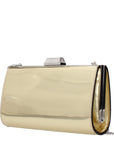 Jimmy Choo Gold Leather Clutch Bag