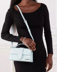 Jacquemus Pale blue Leather Le Grand Bambino Handbag