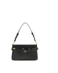 PINKO Black Calf Leather Bos Taurus Shoulder Bag