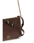PINKO Brown Calf Leather Bos Taurus Shoulder Bag