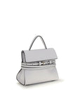 Moschino White Calf Leather Bos Taurus Handbag
