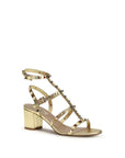 Valentino Garavani Gold Calf Leather Bos Taurus Strap-On Sandals