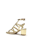 Valentino Garavani Gold Calf Leather Bos Taurus Strap-On Sandals