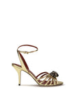Valentino Garavani Gold Goatskin Stiletto Heel Sandals