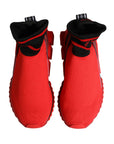 Dolce & Gabbana Red Black Sorrento Socks Sneakers Shoes