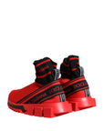 Dolce & Gabbana Red Black Sorrento Socks Sneakers Shoes