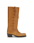 Paris Texas Brown Calf Leather Bos Taurus Lace-Up Boots