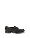 Prada Black Calf Leather Bos Taurus Slip-On Loafers