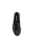 Prada Black Calf Leather Bos Taurus Slip-On Loafers