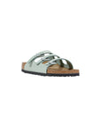 Birkenstock Green Leather Flat Sandals