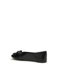 Ferragamo Black Calf Leather Bos Taurus Ballet Flats