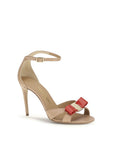 Ferragamo Beige Calf Leather Bos Taurus Stiletto Heel Sandals