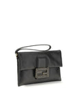 Fendi Black Lamb Ovis Aries Aries Clutch Bag