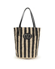 Valentino Garavani Black Raffia Backet Bag