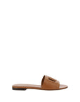 Dolce & Gabbana Brown Calf Leather Bos Taurus Flat Sandals