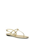 Prada Silver Calf Leather Bos Taurus Flat Sandals
