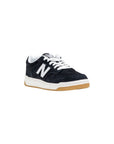 New Balance Black And White Leather Athletic Sneakers